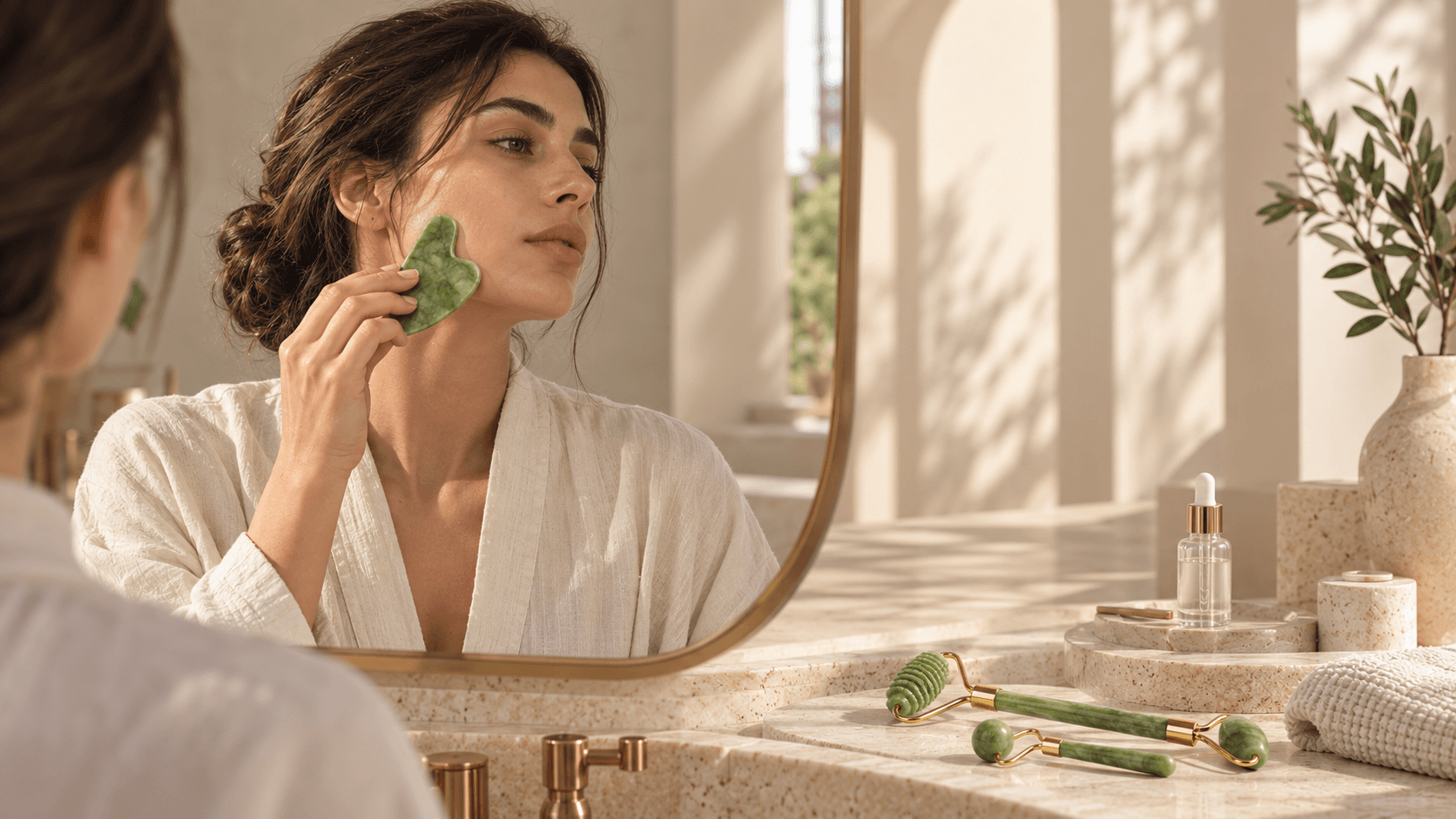 روتين تدليك SCULPT أمام المرآة